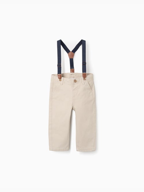 Pantalones de sarga con tirantes desmontables - Kiabi