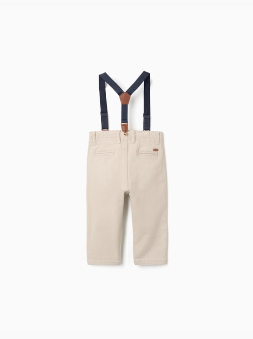 Pantalones de sarga con tirantes desmontables - Kiabi
