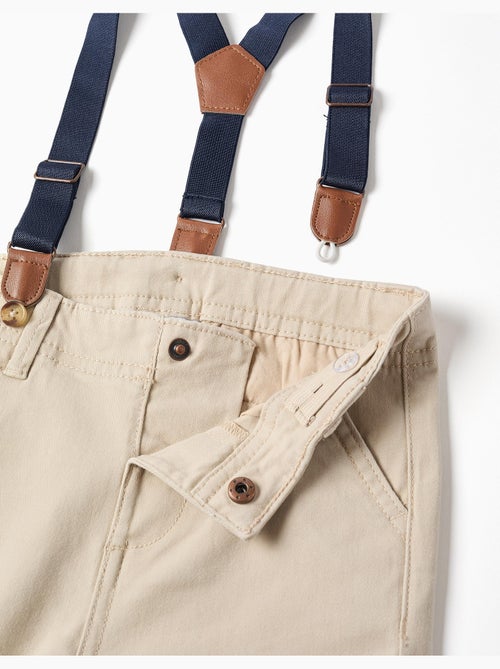 Pantalones de sarga con tirantes desmontables - Kiabi