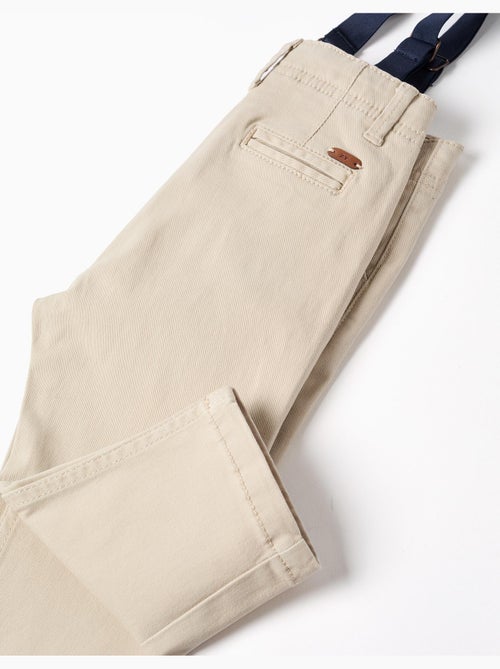 Pantalones de sarga con tirantes desmontables - Kiabi