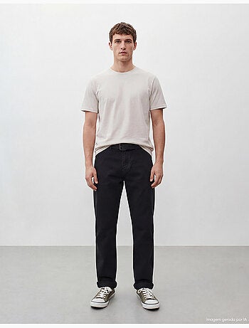 Pantalones de sarga de corte regular, MO Fashion