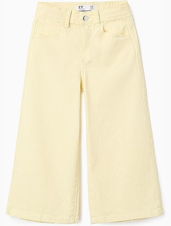 Pantalones de sarga de pierna ancha