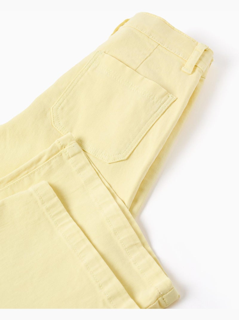 Pantalones de sarga de pierna ancha Amarillo claro - Kiabi