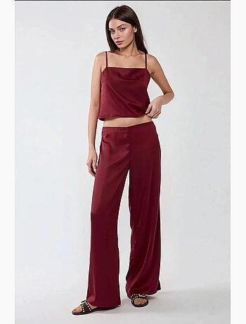 Pantalones de satén de pierna ancha hiccup