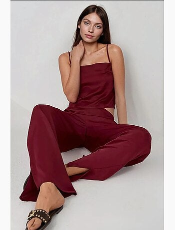 Pantalones de satén de pierna ancha hiccup
