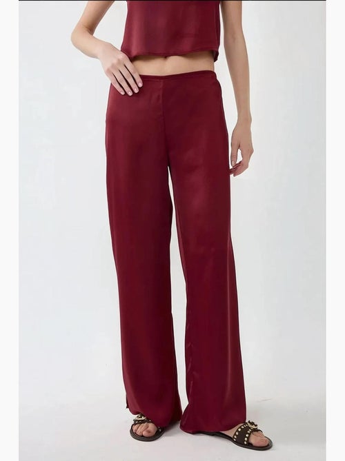 Pantalones de satén de pierna ancha hiccup - Kiabi Pantalones de satén de pierna ancha hiccup - Kiabi
