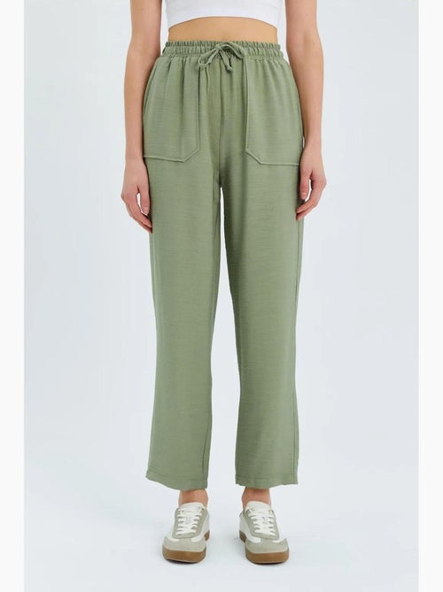 Pantalones de talle alto estilo zanahoria con cintura ajustable mediante cordón mixray - Kiabi