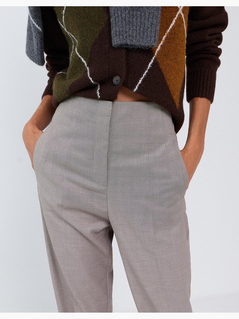 Pantalones de talle alto, mo fashion Beige - Kiabi