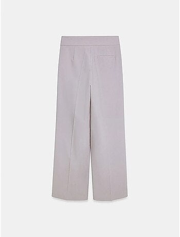Pantalones de tejido de pernera ancha con cinturón dilvin