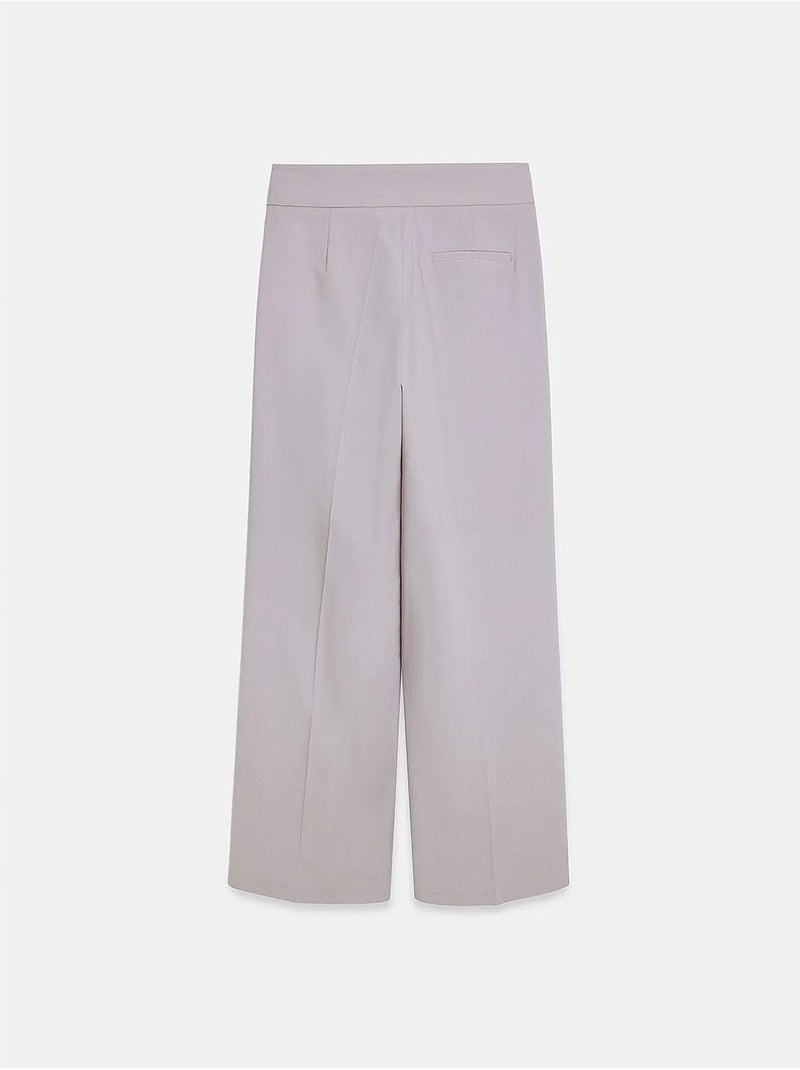 Pantalones de tejido de pernera ancha con cinturón dilvin Arena - Kiabi