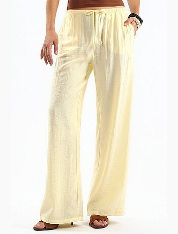 Pantalones de tejido de pierna ancha para mujer busem