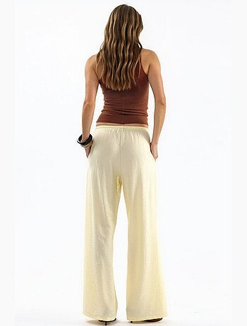 Pantalones de tejido de pierna ancha para mujer busem