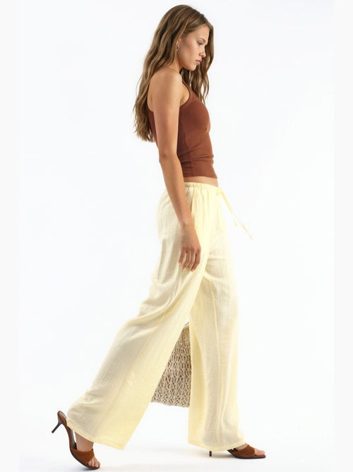 Pantalones de tejido de pierna ancha para mujer busem - Kiabi Pantalones de tejido de pierna ancha para mujer busem - Kiabi