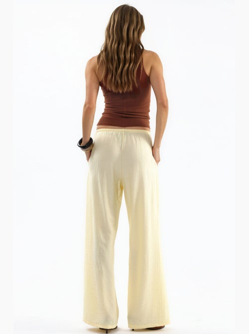 Pantalones de tejido de pierna ancha para mujer busem - Kiabi Pantalones de tejido de pierna ancha para mujer busem - Kiabi
