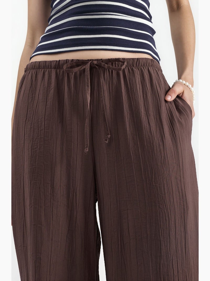 Pantalones de tejido de pierna ancha para mujer busem Marrón chocolate - Kiabi