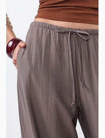 Pantalones de tejido de pierna ancha para mujer busem