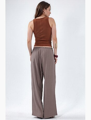 Pantalones de tejido de pierna ancha para mujer busem