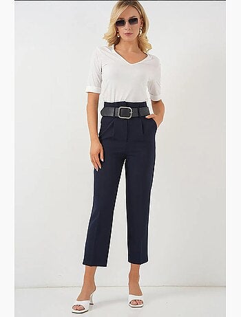 Pantalones de tela con cinturón bdart
