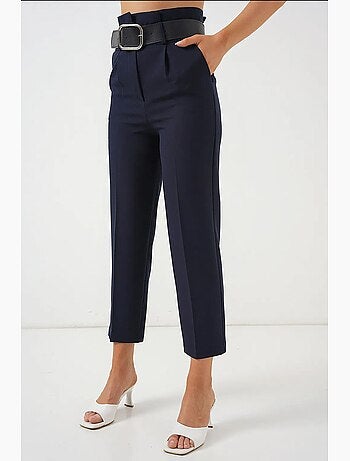 Pantalones de tela con cinturón bdart