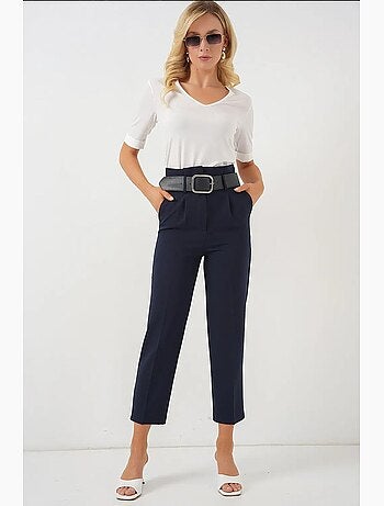 Pantalones de tela con cinturón bdart