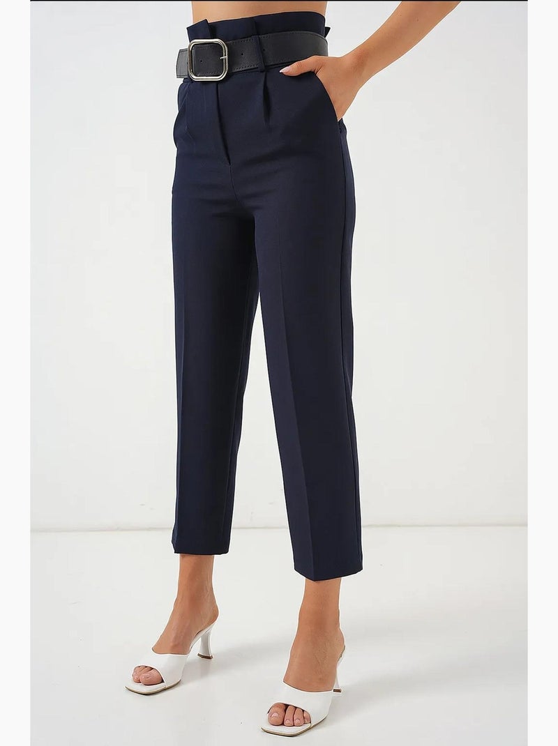 Pantalones de tela con cinturón bdart Azul marino - Kiabi