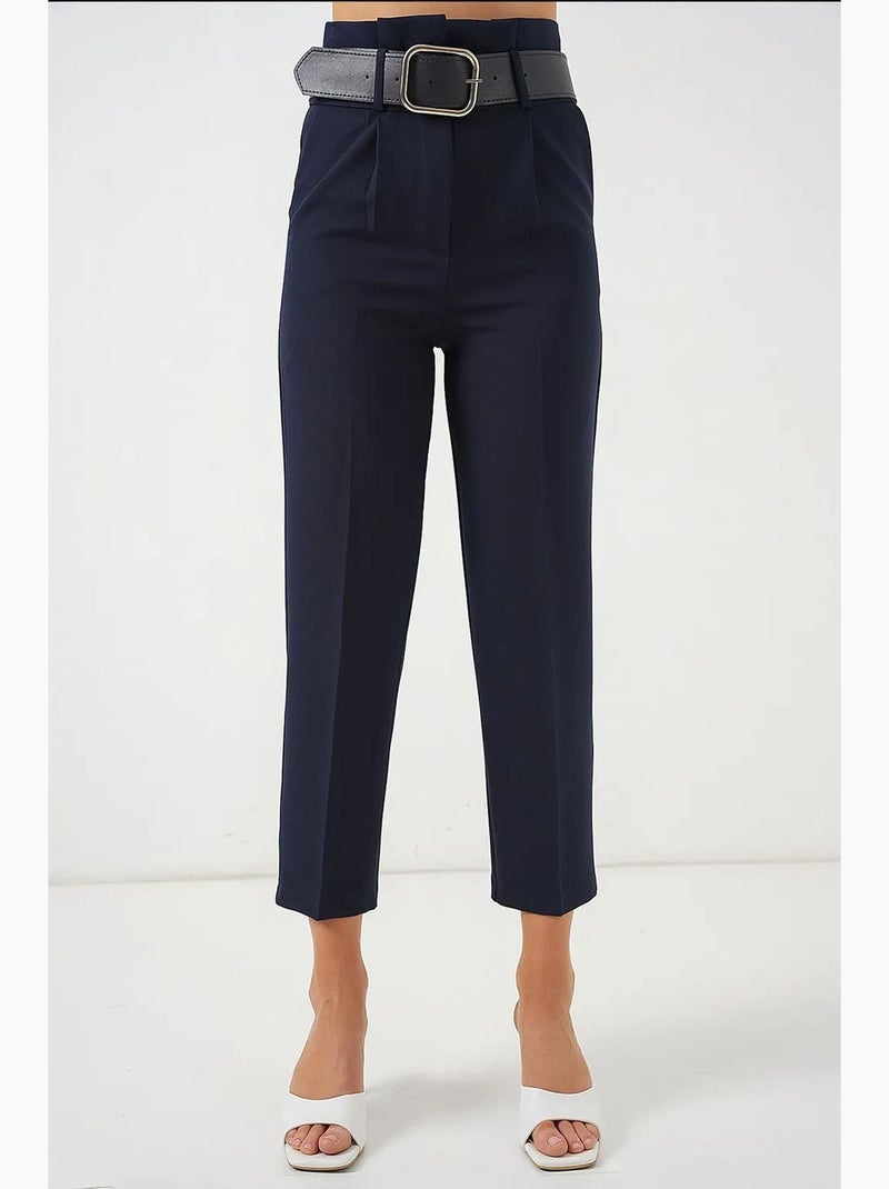 Pantalones de tela con cinturón bdart Azul marino - Kiabi