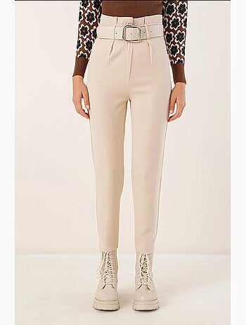 Pantalones de tela con cinturón bdart