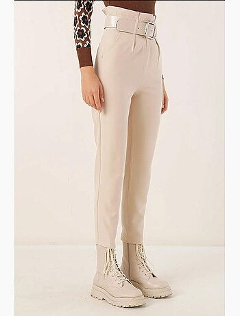 Pantalones de tela con cinturón bdart