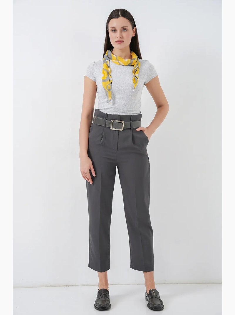 Pantalones de tela con cinturón bdart Gris oscuro - Kiabi