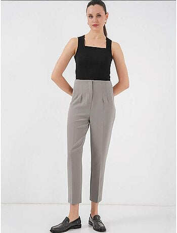 Pantalones de tela de cintura alta bdart