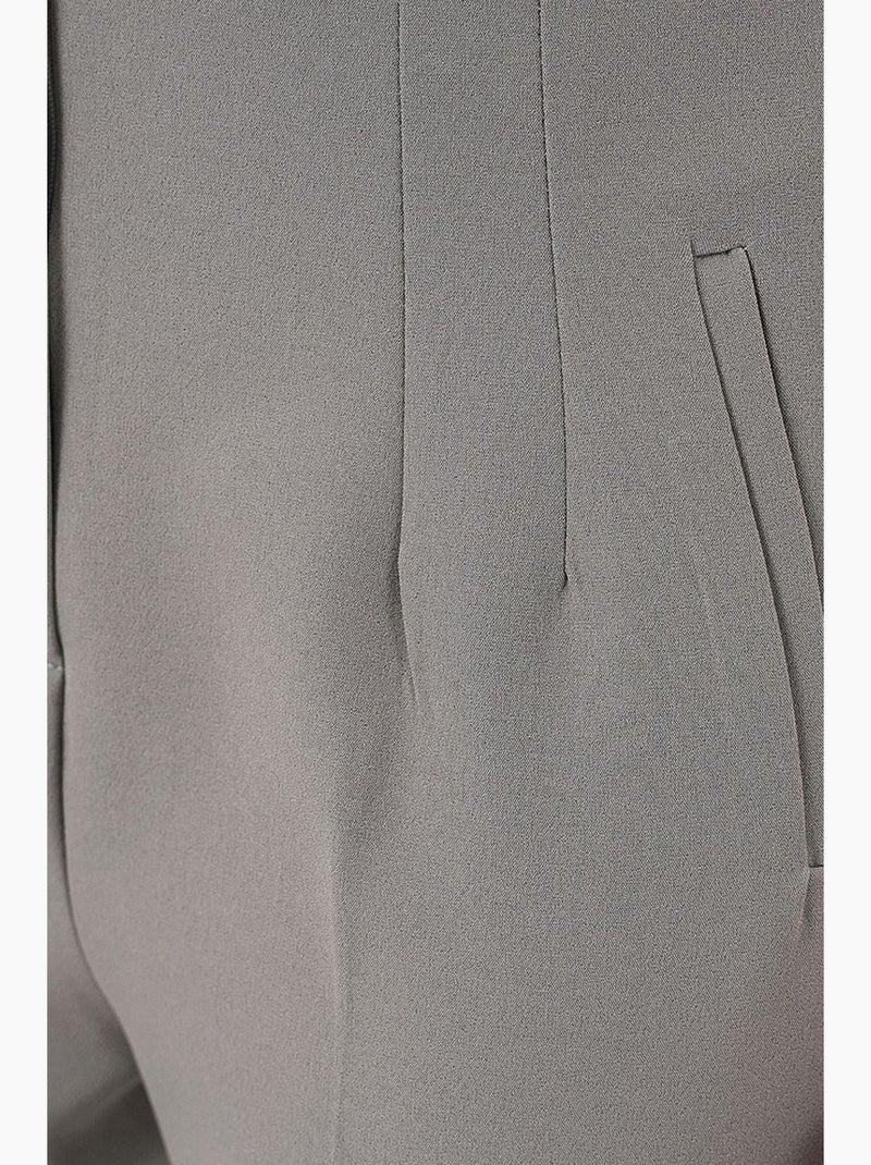 Pantalones de tela de cintura alta bdart Gris - Kiabi