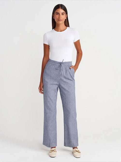 Pantalones de tencel de pernera ancha con cintura con cordón dilvin - Kiabi