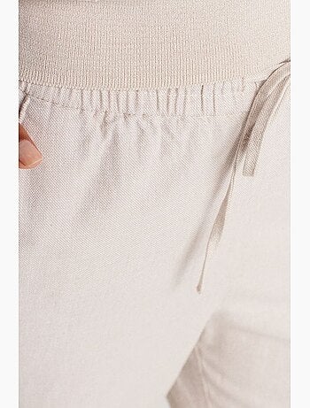 Pantalones de tencel de pernera ancha con cintura con cordón dilvin