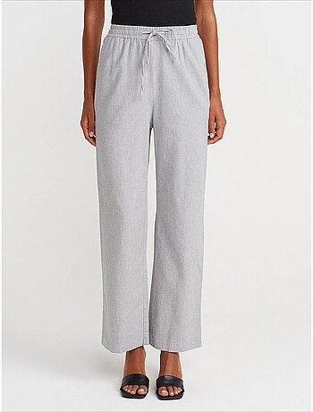 Pantalones de tencel de pernera ancha con cintura con cordón dilvin