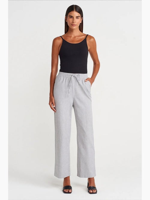 Pantalones de tencel de pernera ancha con cintura con cordón dilvin - Kiabi