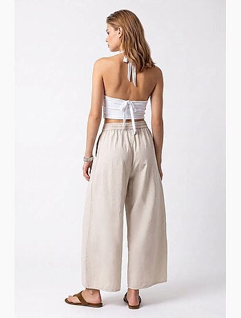 Pantalones de tencel de pernera ancha y largo al tobillo mixray