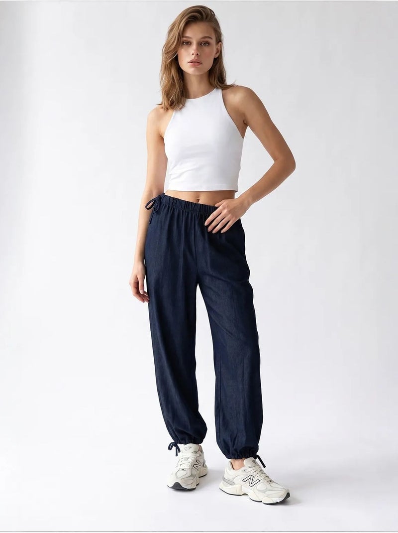 Pantalones de tencel de pernera recta mixray Azul marino - Kiabi