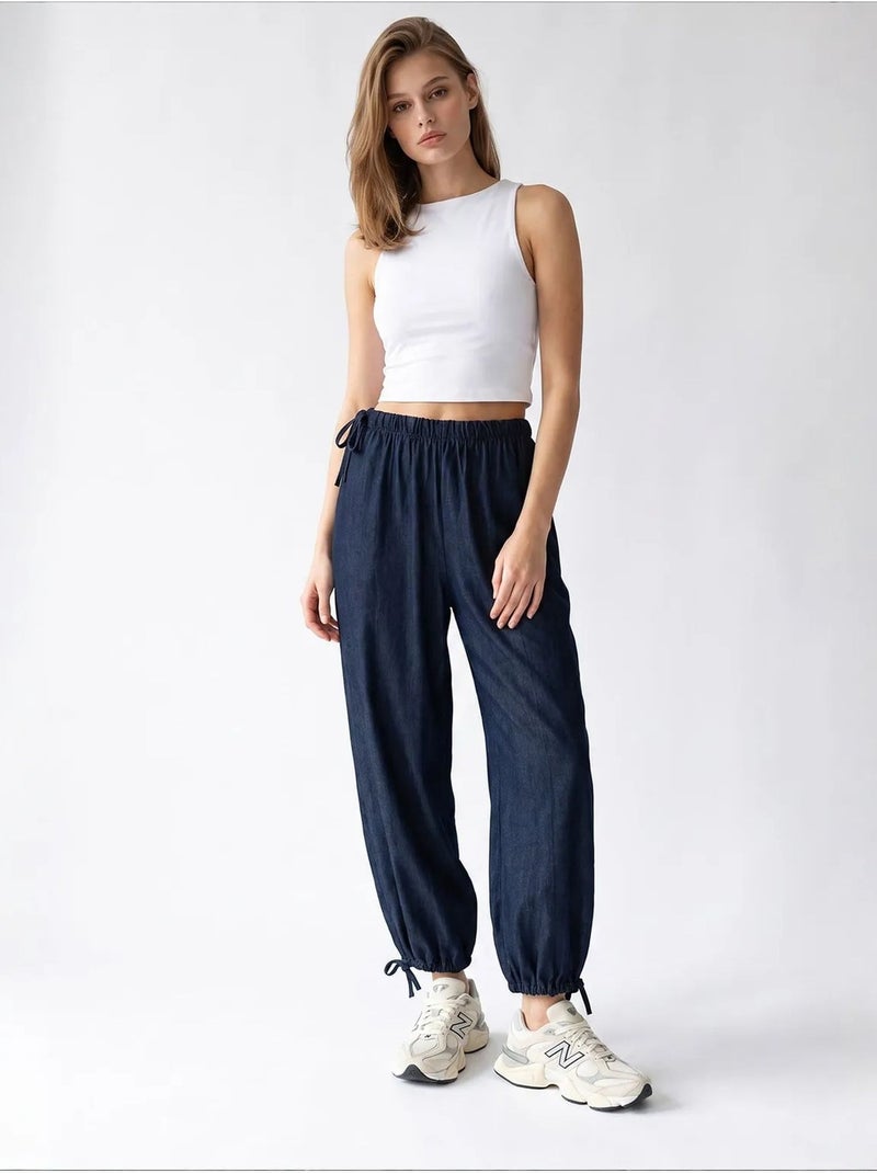 Pantalones de tencel de pernera recta mixray Azul marino - Kiabi