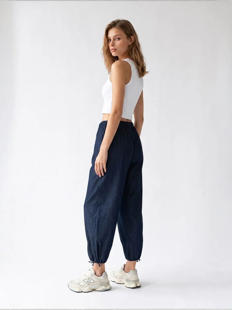 Pantalones de tencel de pernera recta mixray Azul marino - Kiabi
