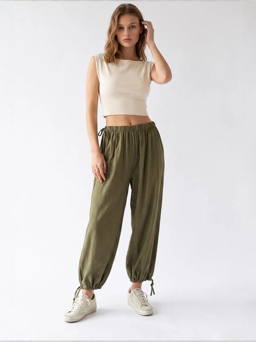 Pantalones de tencel de pernera recta mixray - Kiabi Pantalones de tencel de pernera recta mixray - Kiabi