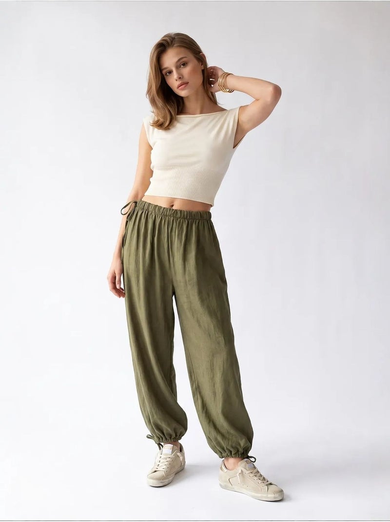 Pantalones de tencel de pernera recta mixray Caqui - Kiabi