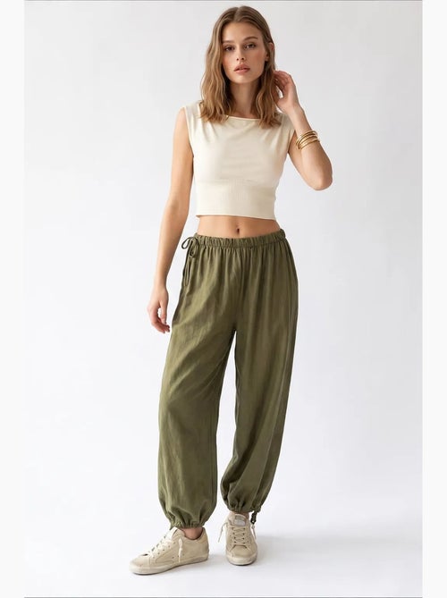 Pantalones de tencel de pernera recta mixray - Kiabi Pantalones de tencel de pernera recta mixray - Kiabi