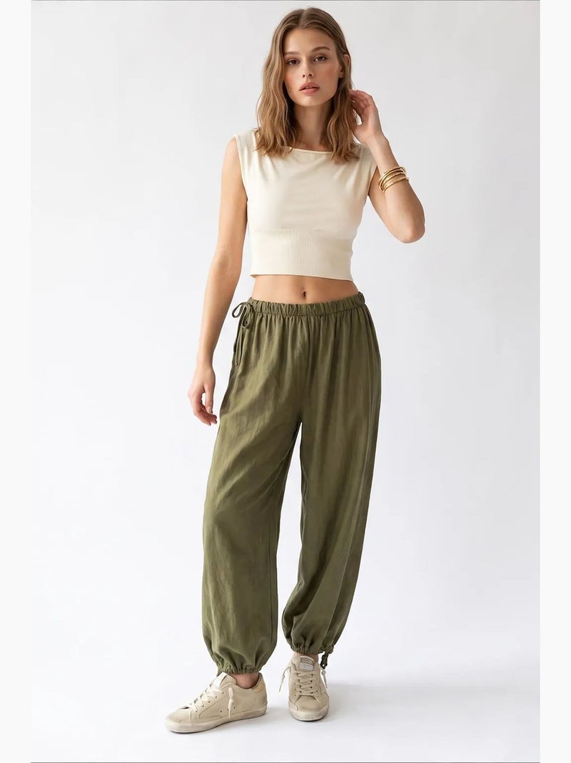 Pantalones de tencel de pernera recta mixray Caqui - Kiabi