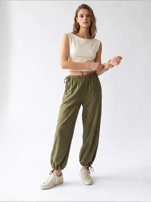 Pantalones de tencel de pernera recta mixray - Kiabi Pantalones de tencel de pernera recta mixray - Kiabi