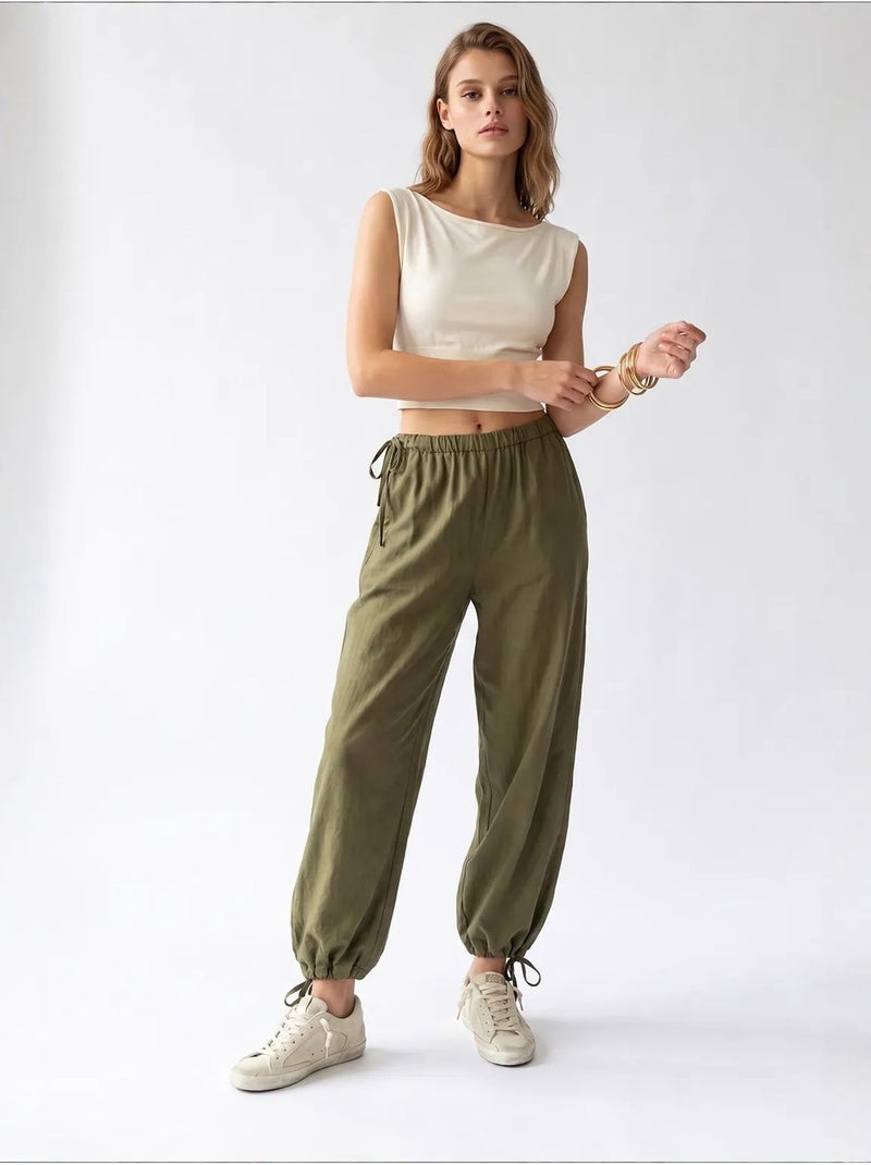 Pantalones de tencel de pernera recta mixray Caqui - Kiabi