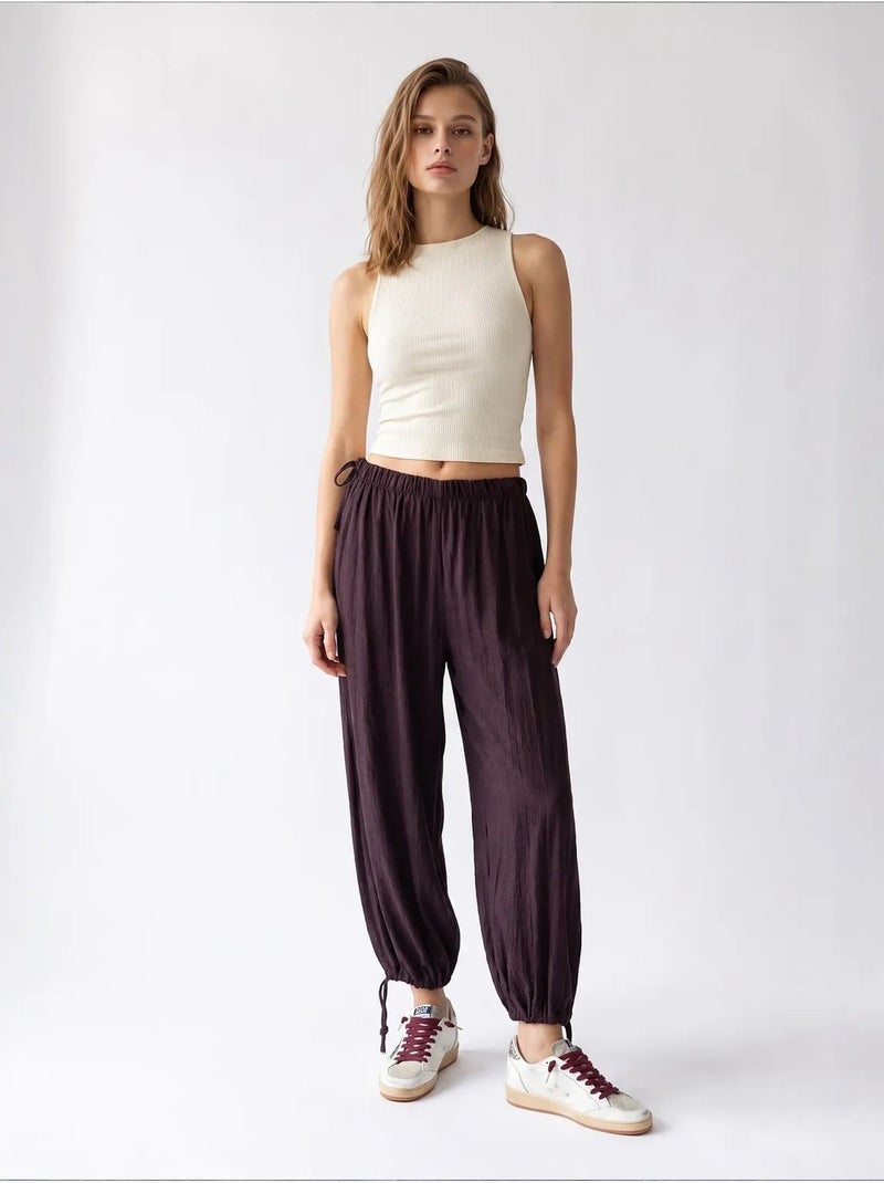 Pantalones de tencel de pernera recta mixray Marrón chocolate - Kiabi