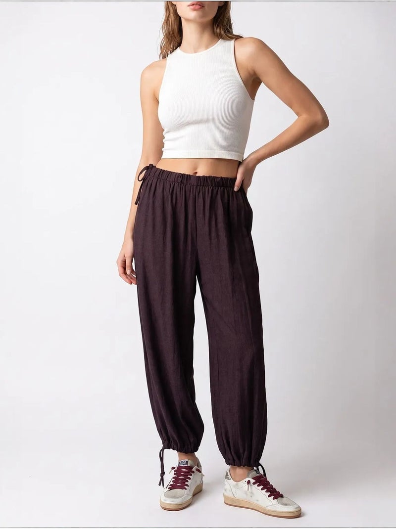 Pantalones de tencel de pernera recta mixray Marrón chocolate - Kiabi