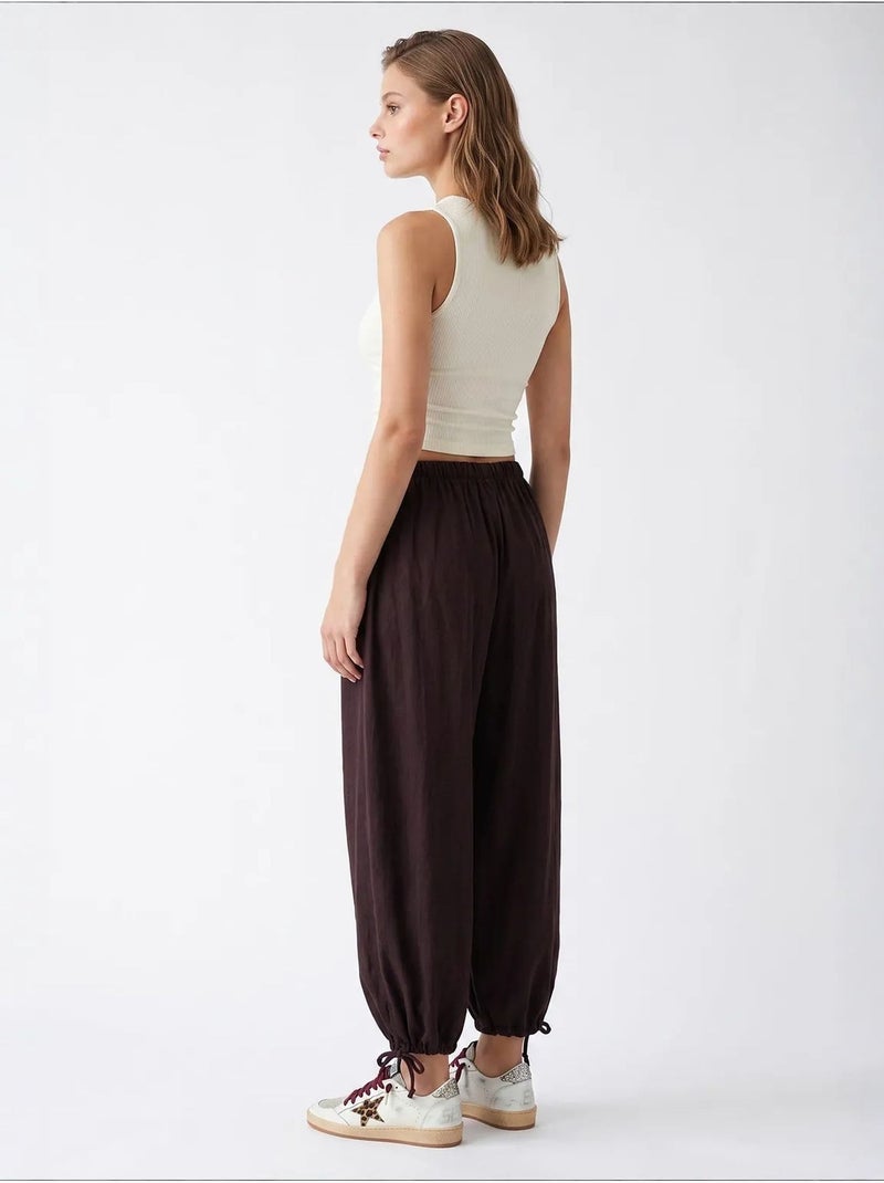 Pantalones de tencel de pernera recta mixray Marrón chocolate - Kiabi