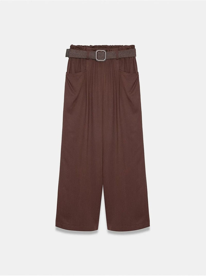 Pantalones de tencel dilvin Marrón chocolate - Kiabi