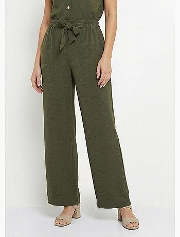 Pantalones de textura suave, atados a la cintura. - Afibel